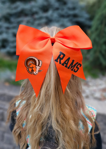 Orange + Black Rams Cheer Bow