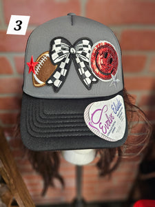 Spirit Wear Hat with Patches - Pre-Made - Various - Trucker - Traditional - Ponytail