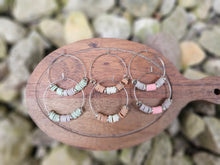 Load image into Gallery viewer, Hypoallergenic Clay Beaded Wire Hoop Earrings - 18K Gold PVD Stainless Steel - Various
