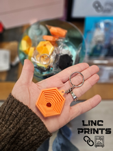 Load image into Gallery viewer, 3D Printed Hexagon Fidget Keychain
