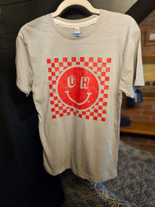OH Happy Guy Unisex Tee in Heather Light Gray