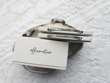 Load image into Gallery viewer, 18K PVD Gold or Stainless Steel Positive Affirmation Engraved Bangle Bracelet
