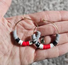 Load image into Gallery viewer, Hypoallergenic Clay Beaded Wire Hoop Earrings - 18K Gold PVD Stainless Steel - Various
