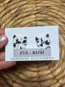 Cow Print Large Bow Stud Babes