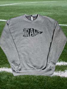 Unisex Vintage Rams Pennant Crew neck in Gray