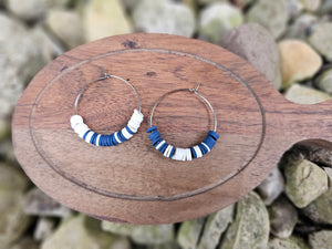 Hypoallergenic Clay Beaded Wire Hoop Earrings - 18K Gold PVD Stainless Steel - Various