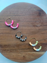Load image into Gallery viewer, McKinley - Hypoallergenic Clay Beaded Wire Hoop Earrings - 18K Gold PVD Stainless Steel - Various Colors + Sizes
