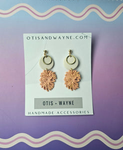 Ivory + Gold Dusted Blush Statement Dangles