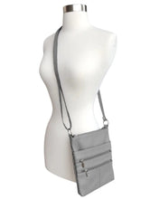 Load image into Gallery viewer, Roma Leather Cowhide Leather Crossbody Mulitizipper Bag  - Various
