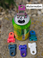 Load image into Gallery viewer, 3D Printed Pop Top Easy Open Can Opener &amp; Drink Cover- Various Colors - Handheld or Keychain
