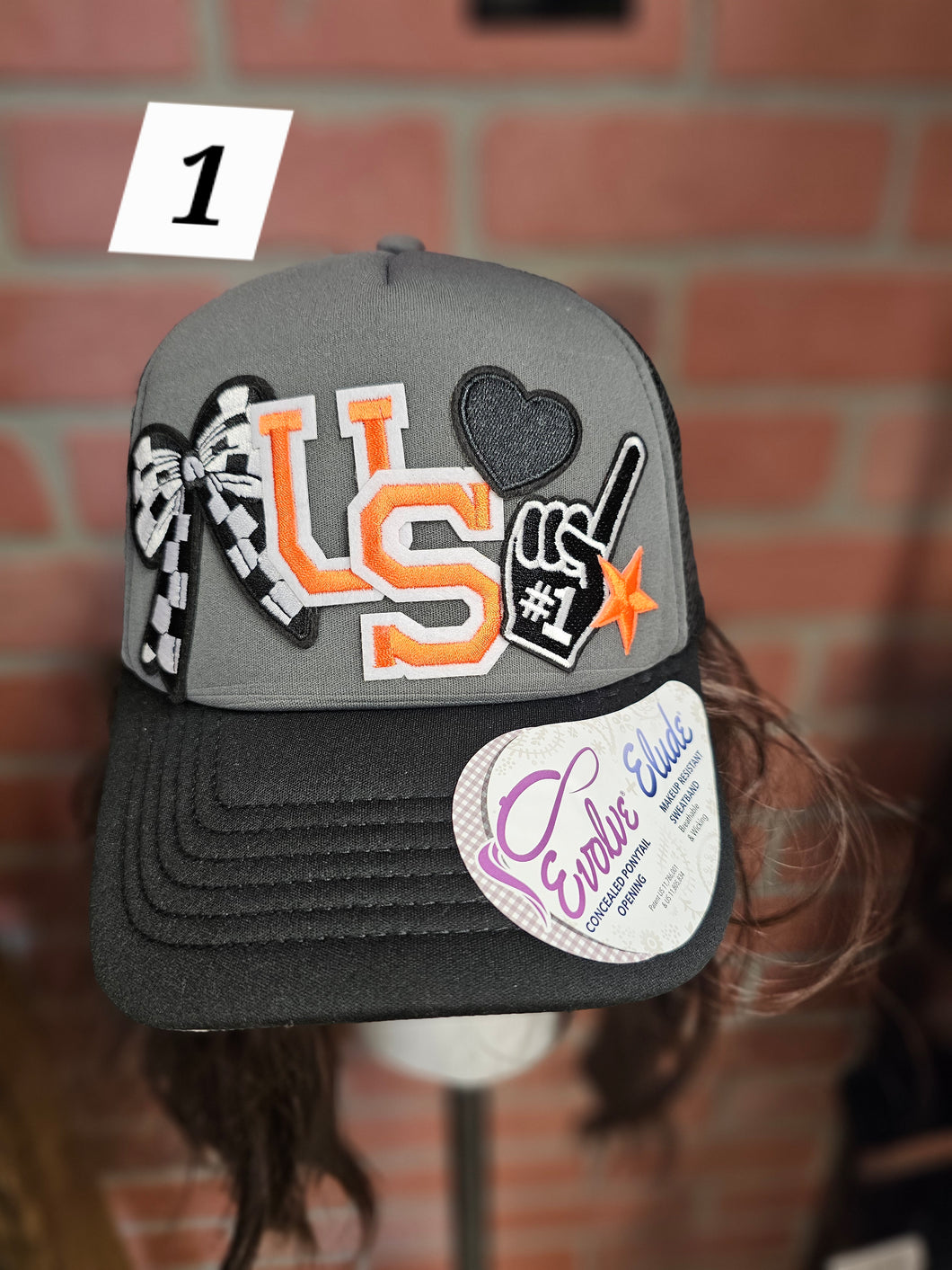 Spirit Wear Hat with Patches - Pre-Made - Various - Trucker - Traditional - Ponytail