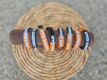 Load image into Gallery viewer, Orange + Black Upper Sandusky Rams Printed Wristband - Youth + Adult Sizes
