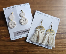 Load image into Gallery viewer, Ivory + Gold Statement Dangles

