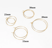 Load image into Gallery viewer, Hypoallergenic Clay Beaded 25mm Wire Hoop Earrings - 18K Gold PVD Stainless Steel - Various
