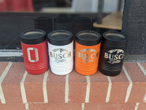 Engraved Stainless Steel Can Cooler Latte