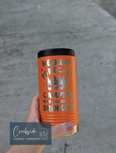 Load image into Gallery viewer, Weekend Forecast Camping with a Chance of Drinking Slim Can Cooler

