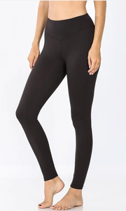 Wide Waistband Microfiber Leggings Reg & Plus